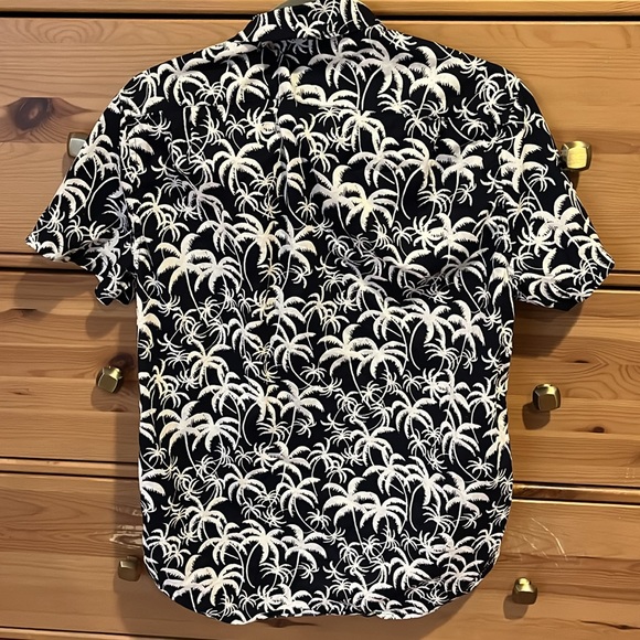 JCrew EUC palm tree short sleeve navy and white shirt - Picture 4 of 6